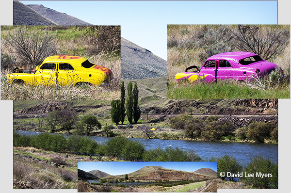 On Oregon's Deschutes River, a '49 Mercury has been both shot up by hunters and joyfully painted.